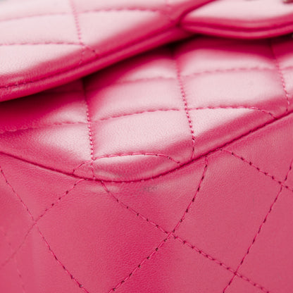 Chanel Lambskin Quilted Mini Rectangular Flap Dark Pink 8 of 11