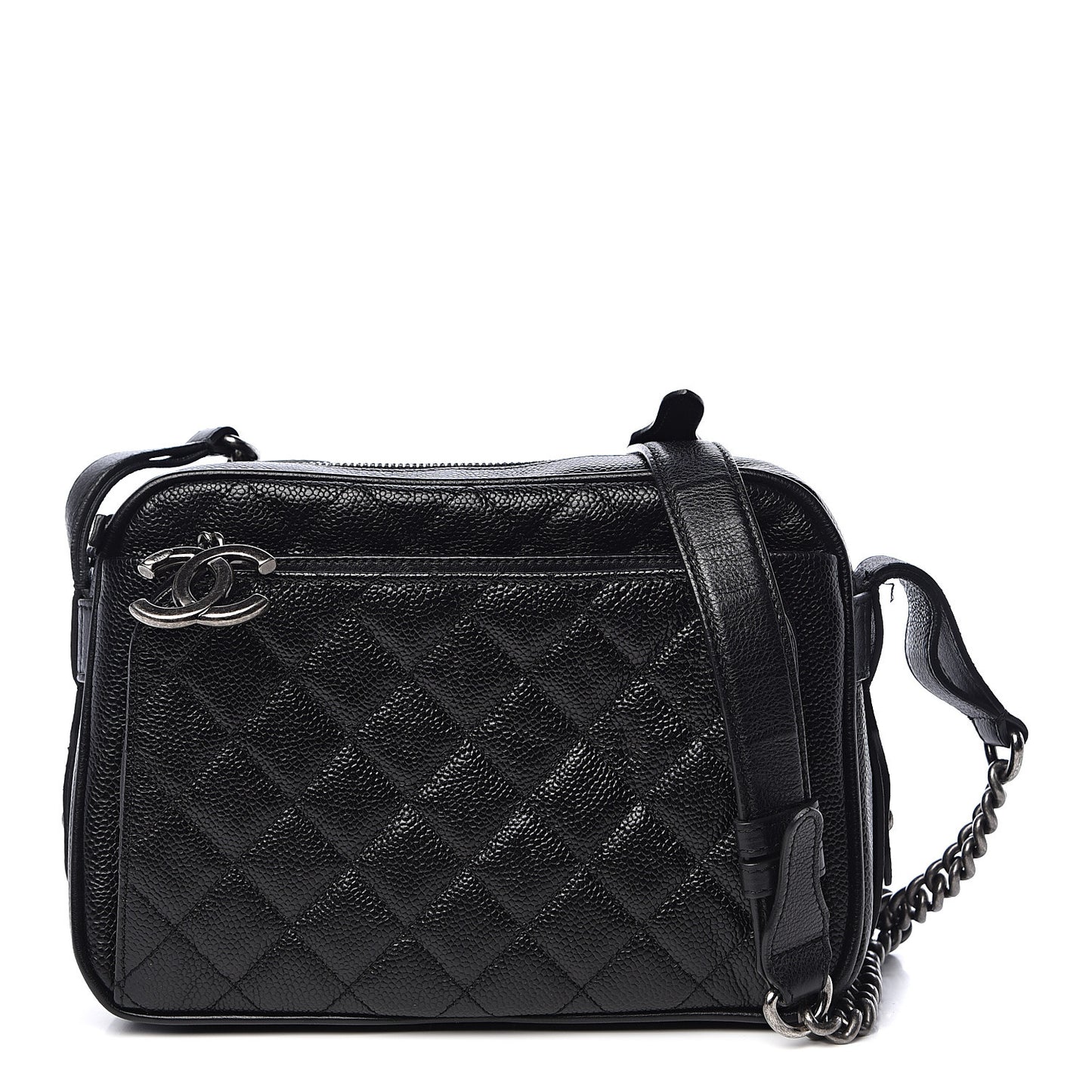 Caviar Quilted Medium Business Trip Camera Bag Black