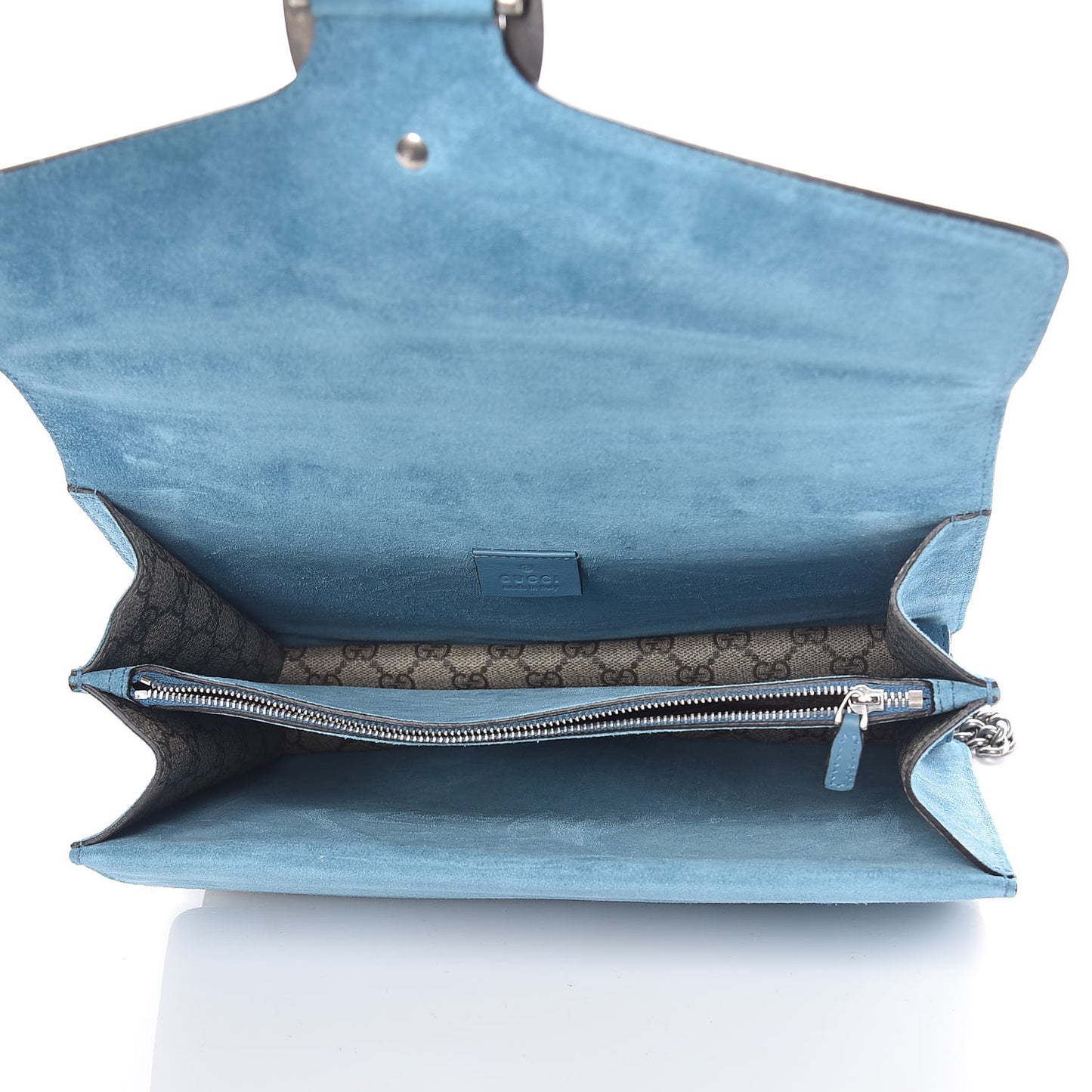 GG Supreme Monogram Angry Cat Embroidered Medium Dionysus Shoulder Bag Beige Ultramarine