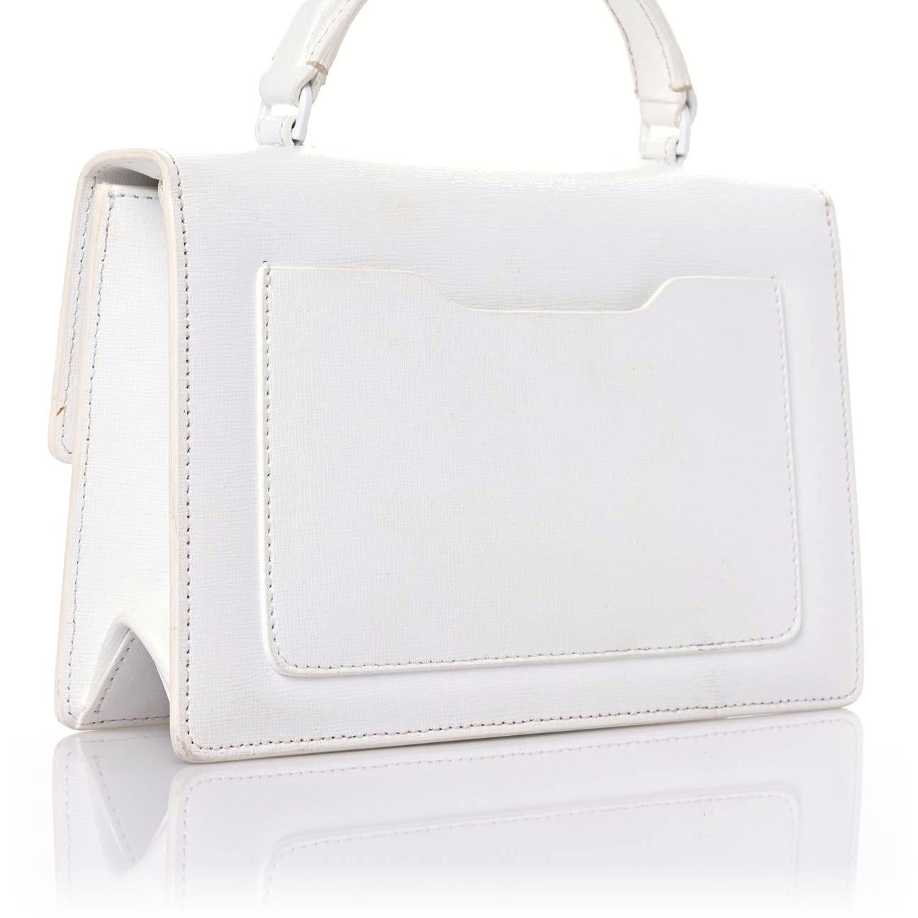 Off-White Saffiano Jitney 1.4 Top Handle Bag White 3 of 21