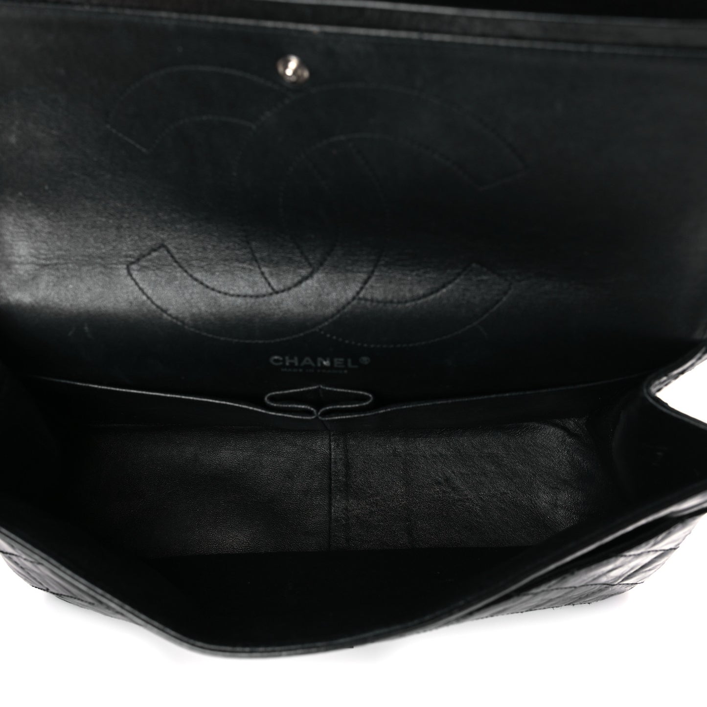Glazed Aged Calfskin Quilted 2.55 Reissue 227 Flap So Black