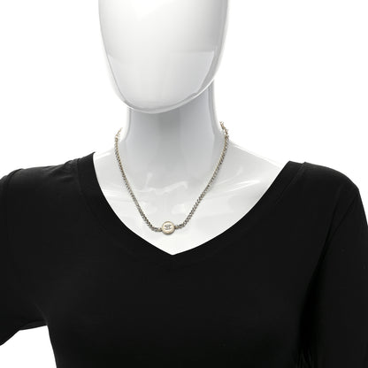 Chanel Crystal CC Chain Short Necklace Gold 2 of 6