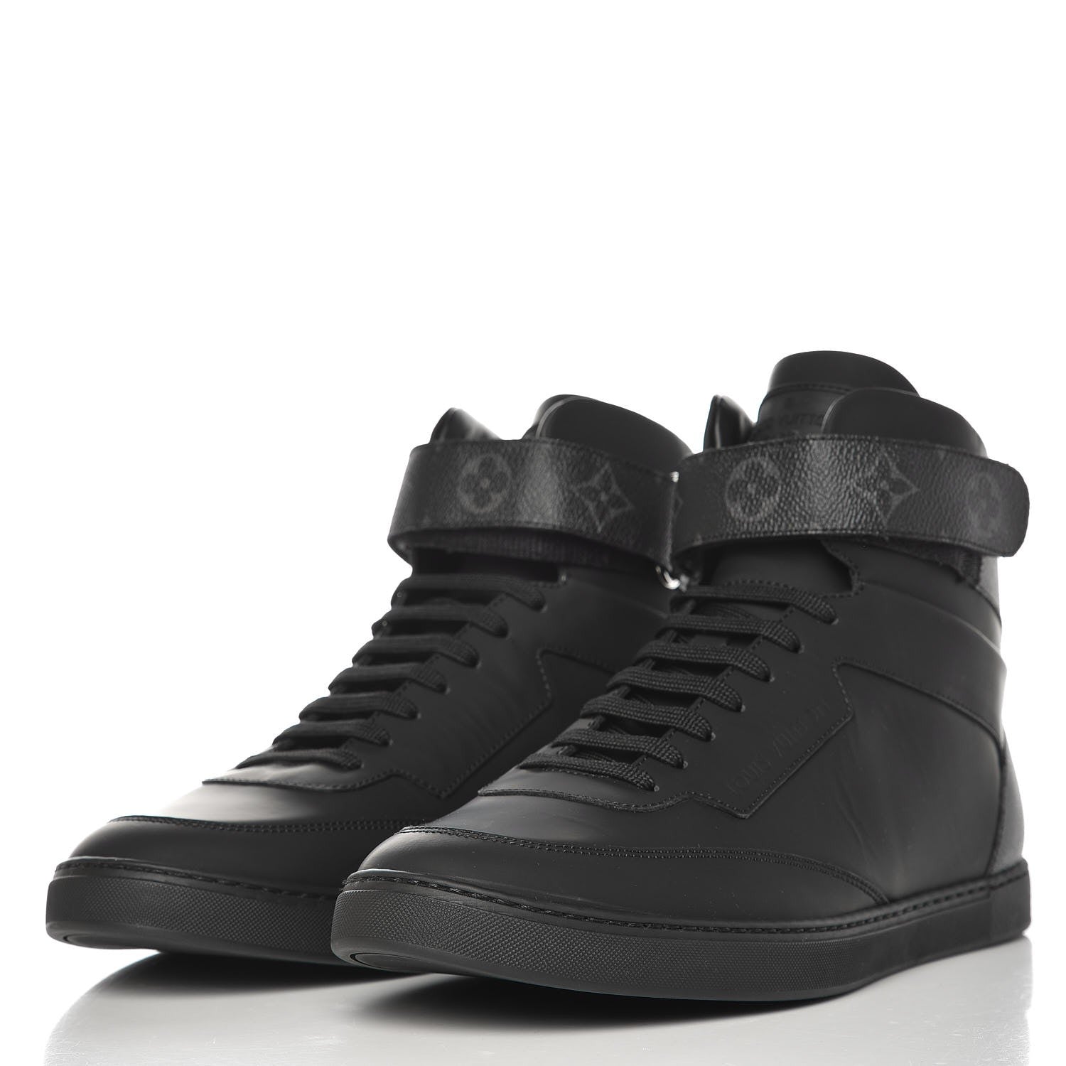 Louis Vuitton Monogram Eclipse Passenger High Top Sneaker Boots 7 Black 2 of 8