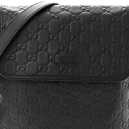 Gucci Guccissima Small Flap Messenger Bag Black 8 of 12