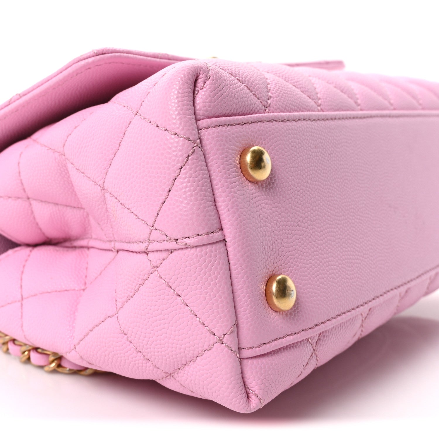 Chanel Caviar Quilted Mini Coco Chain Handle Flap Pink 9 of 10
