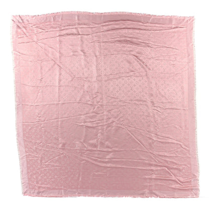 Louis Vuitton Silk Lurex Wool Monogram Shine Shawl Rose Velours 1 of 3