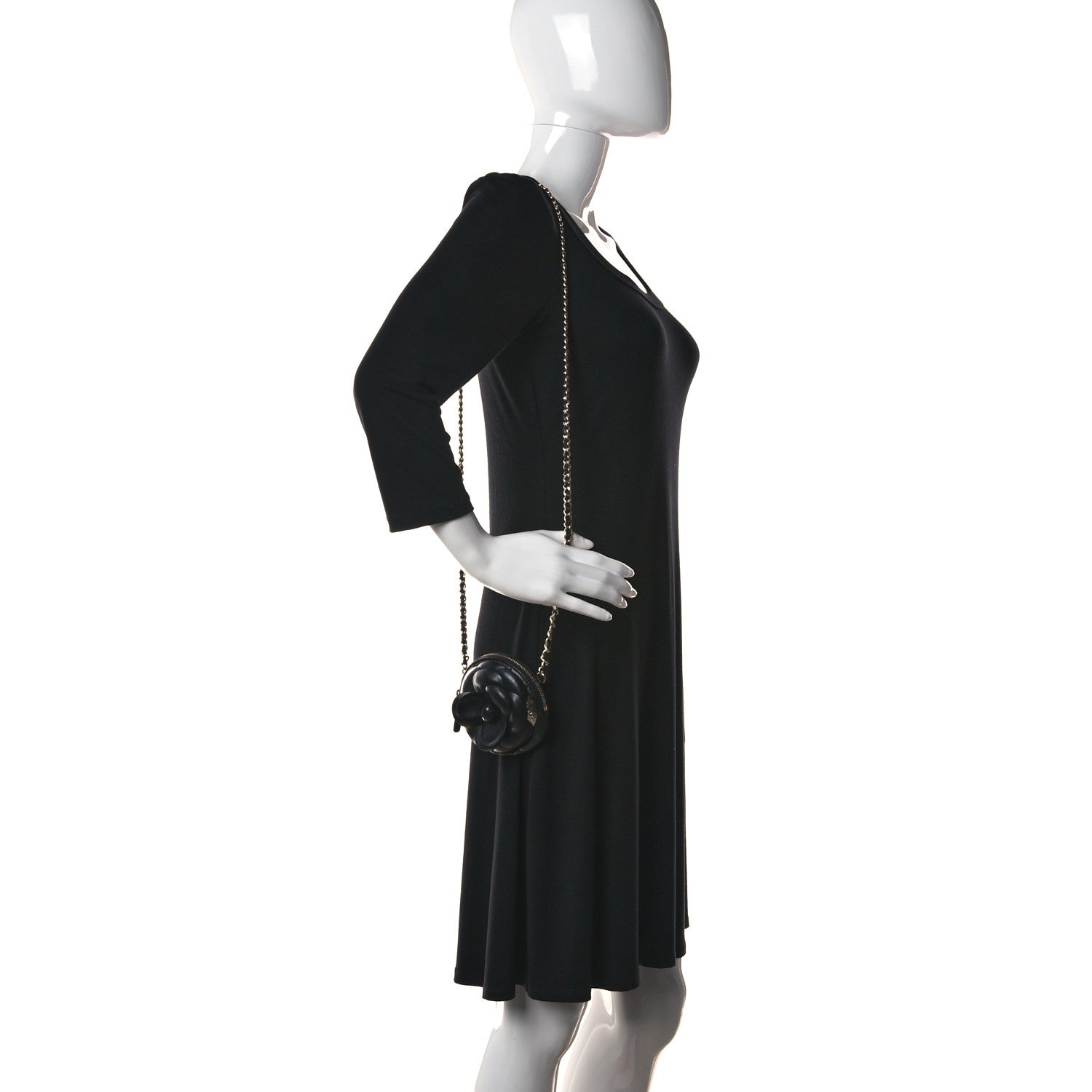 Chanel Lambskin Mini Camellia Bouquet Clutch With Chain Black 2 of 9