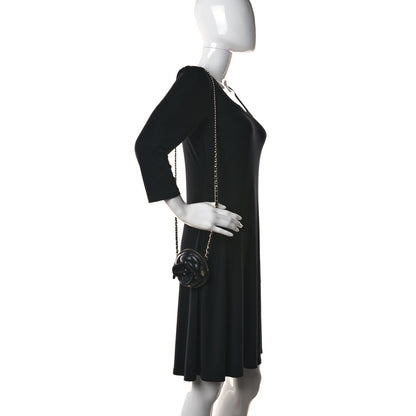 Chanel Lambskin Mini Camellia Bouquet Clutch With Chain Black 2 of 9