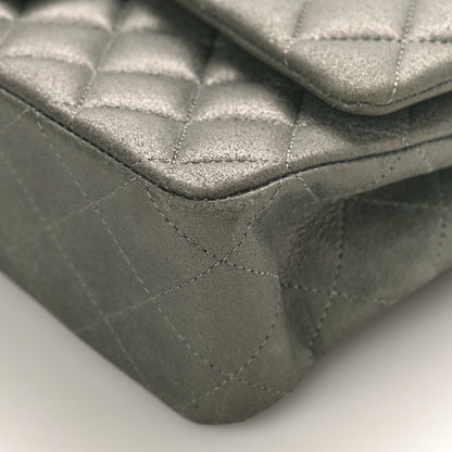 Chanel Iridescent Lambskin Quilted Medium Double Flap Charcoal Grey 9 of 11