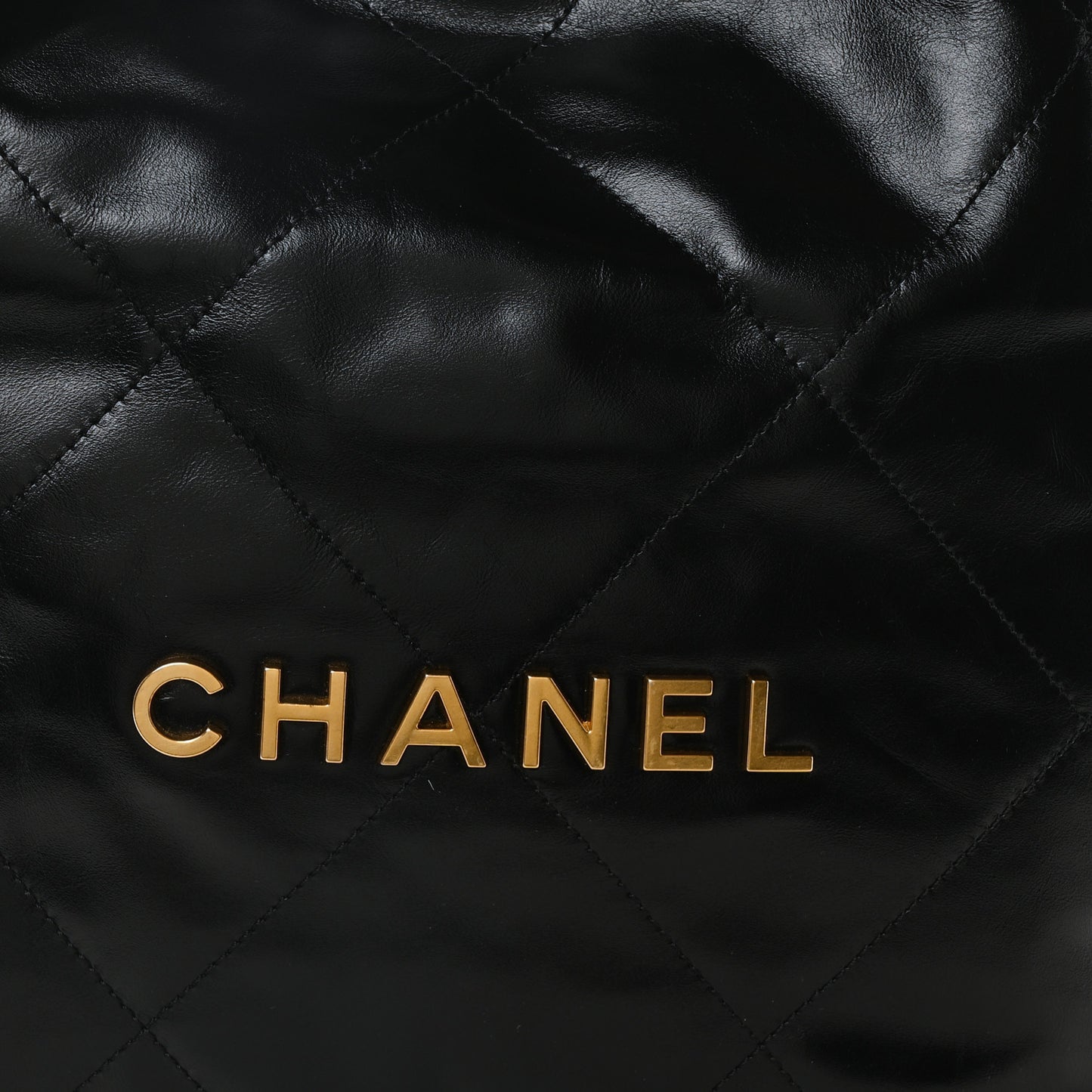 Shiny Calfskin Quilted Small Chanel 22 Black