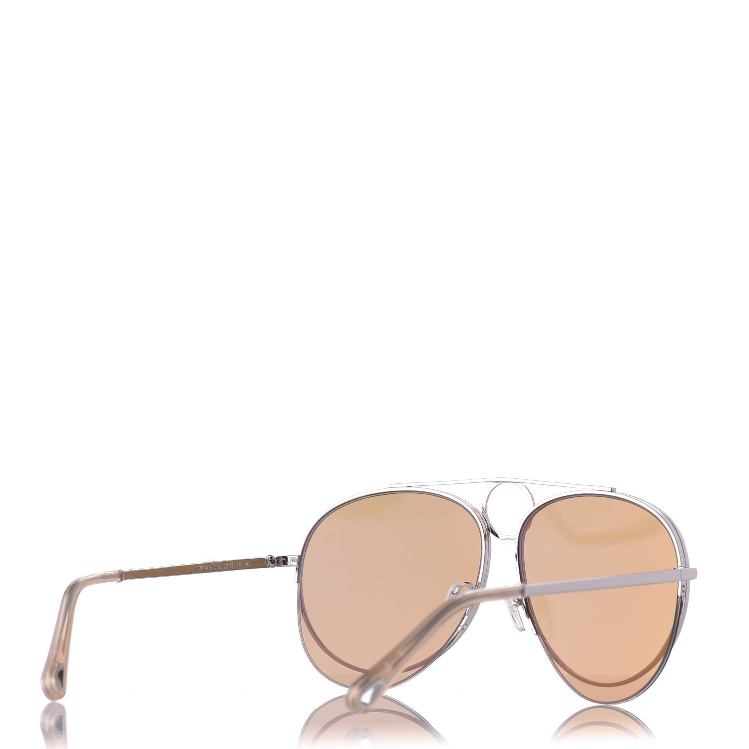 Chloe Metal Mirrored Romie Aviator Sunglasses CE144S Silver Copper 4 of 8