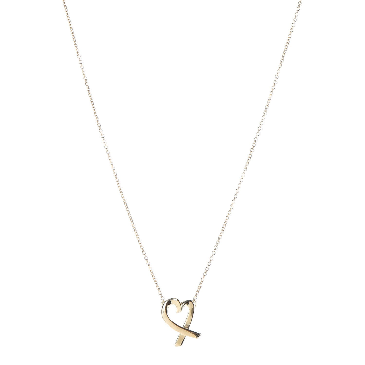 Tiffany 18K Yellow Gold Paloma Picasso Loving Heart Necklace 1 of 6
