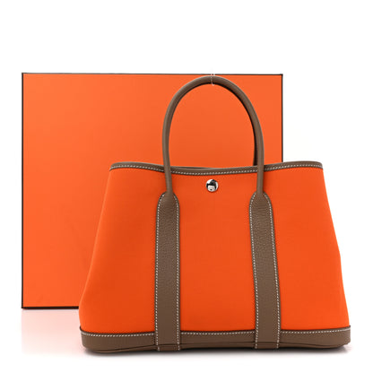Hermes Toile Officier Negonda Garden Party 30 TPM Feu Etoupe 10 of 10