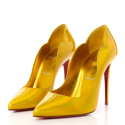 Christian Louboutin Metallic Patent Hot Chick 100 Pumps 36 Yellow 3 of 10