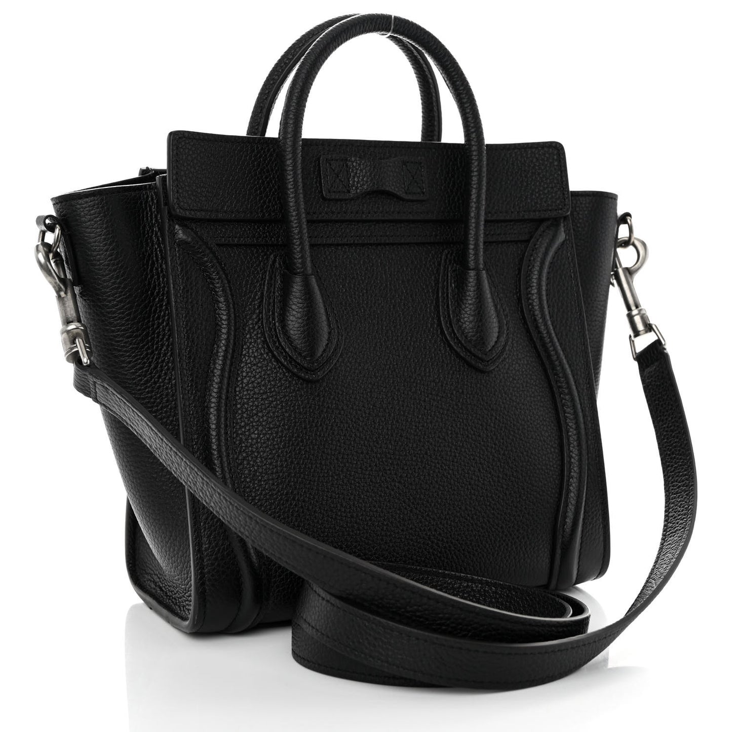 Drummed Calfskin Nano Luggage Black