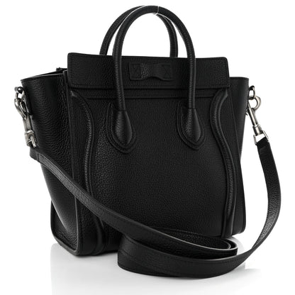 Celine Drummed Calfskin Nano Luggage Black 3 of 11