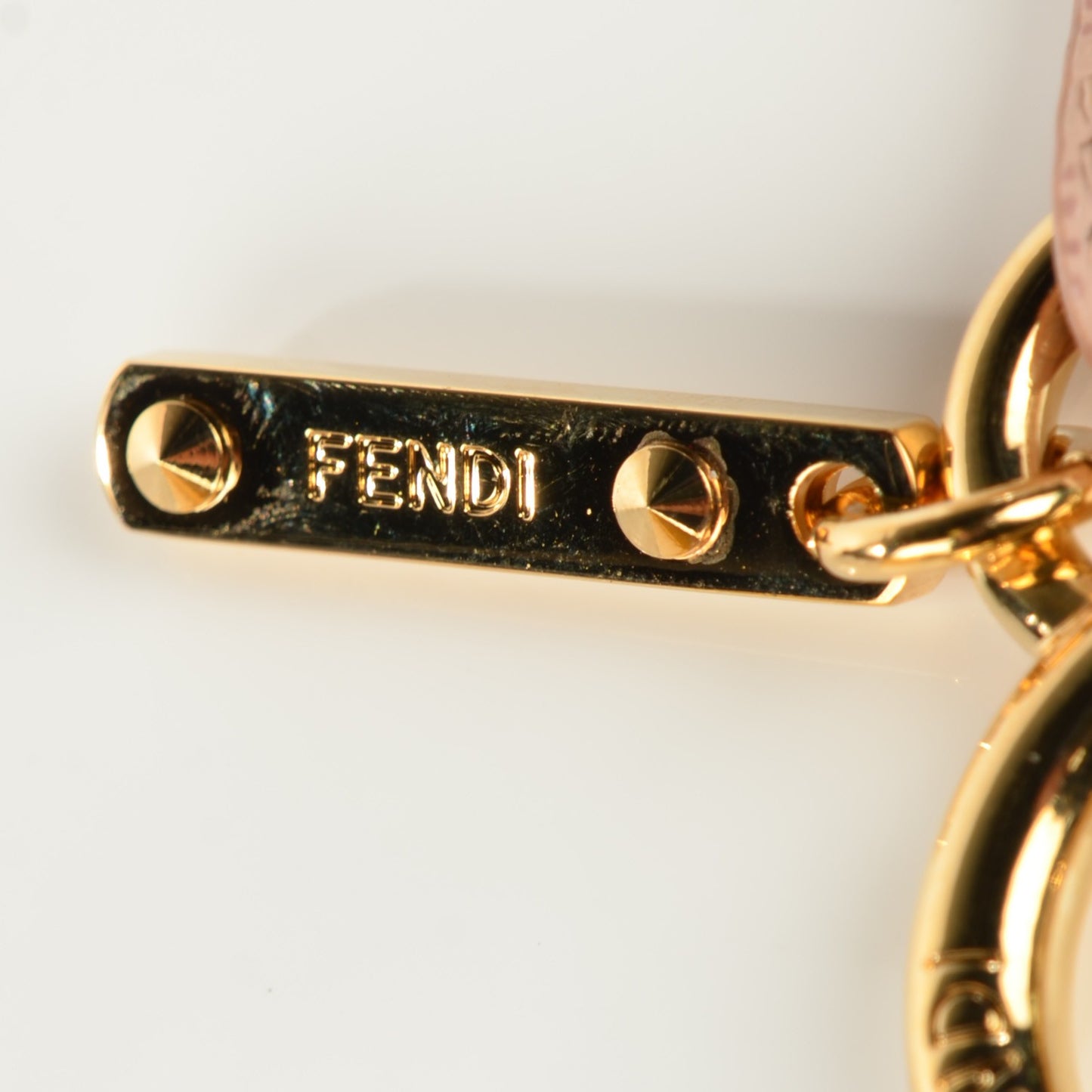 Fox Fur Vitello Elite Bi-Color Pom Pom Bag Charm Rosa Cammello Cipria