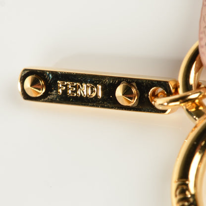 Fendi Fox Fur Vitello Elite Bi-Color Pom Pom Bag Charm Rosa Cammello Cipria 6 of 7