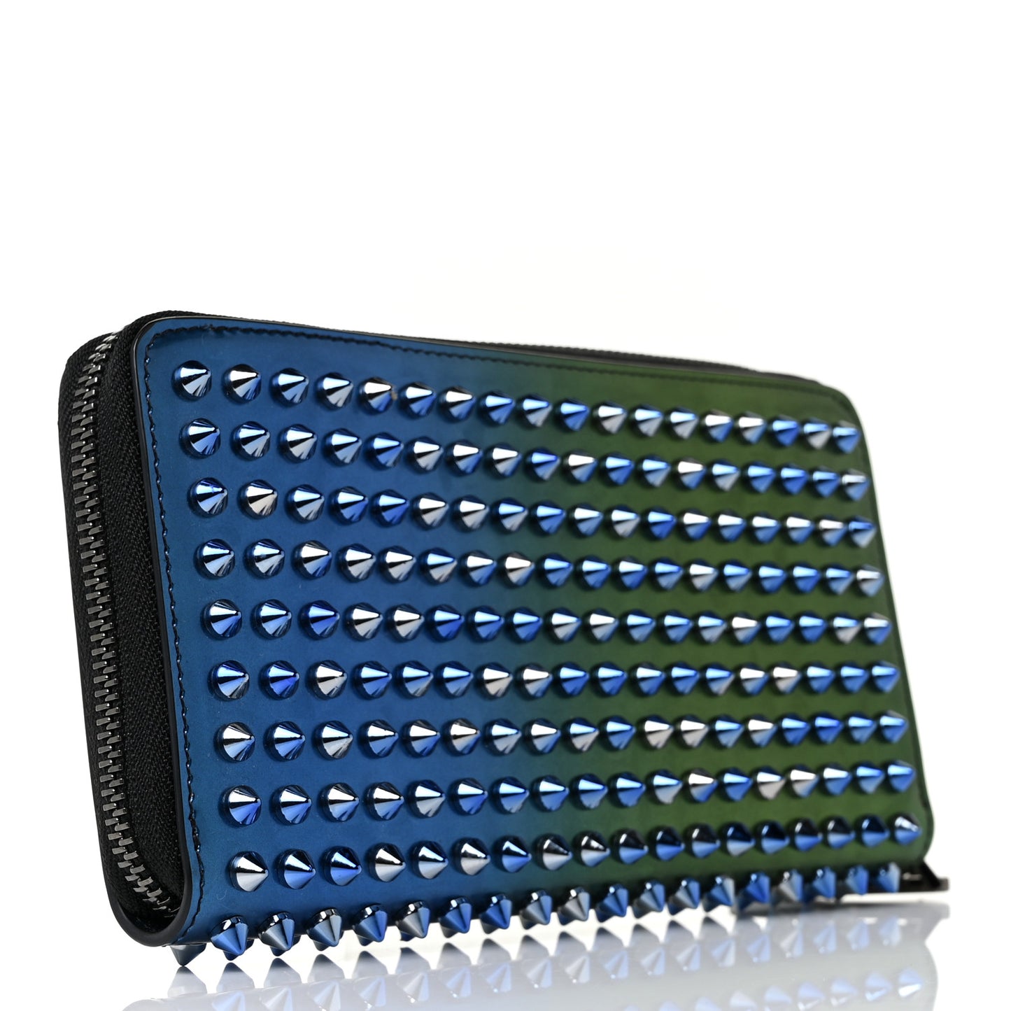 Patent Scarabe Spikes Panettone Zip Around Wallet Multicolor