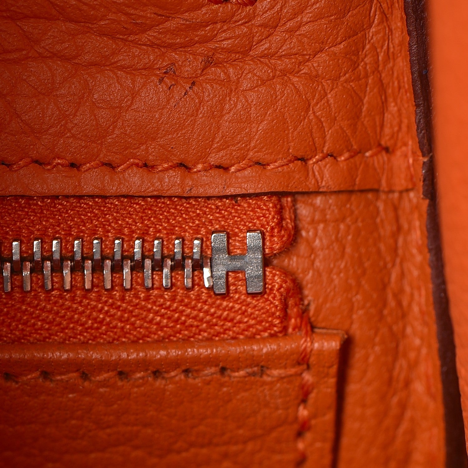 Hermes Taurillon Clemence Kelly Retourne 28 Orange 23 of 35
