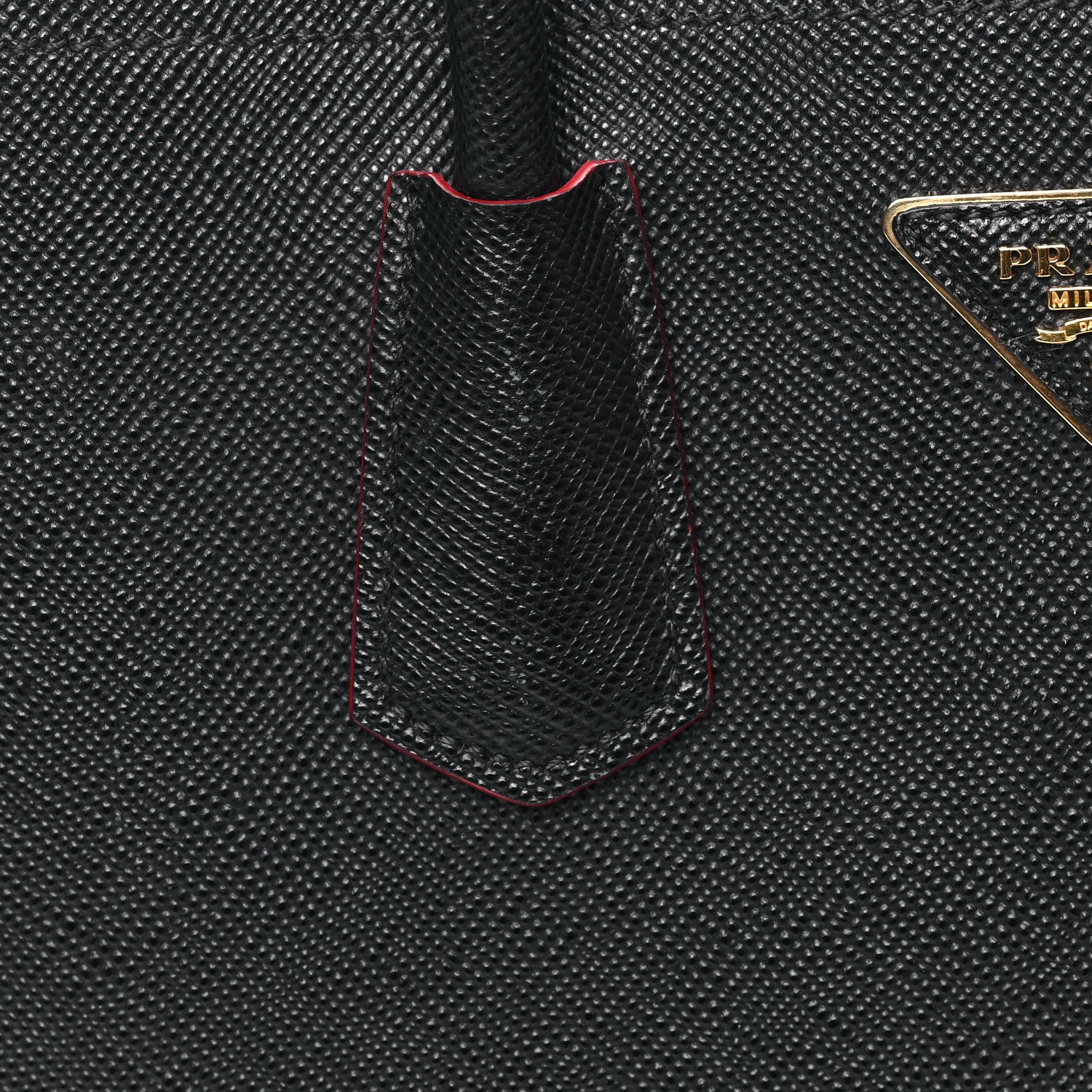 Prada Saffiano Cuir Medium Double Bag Black Fuoco 11 of 12