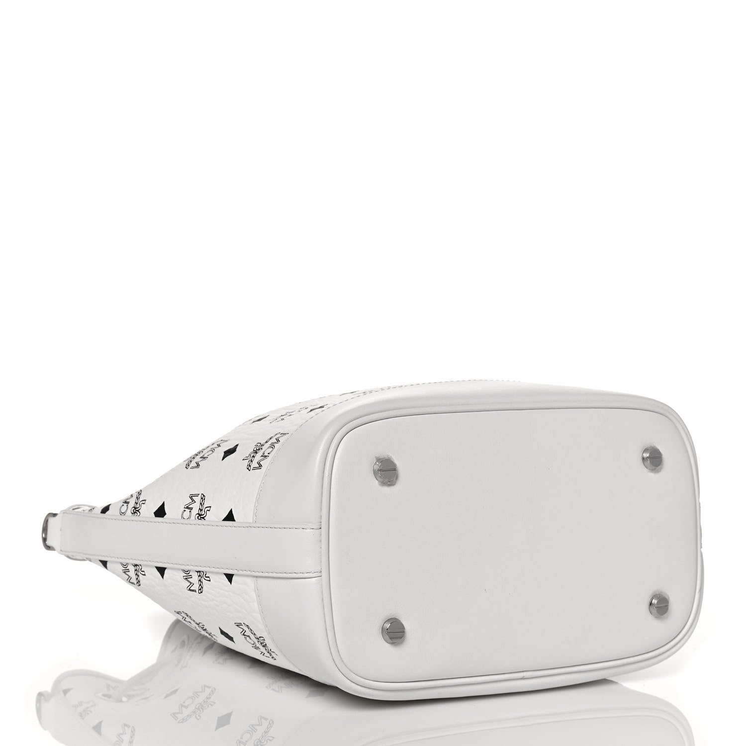 MCM Visetos Medium Dessau Drawstring Bucket Bag White 5 of 15