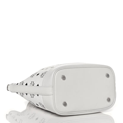 MCM Visetos Medium Dessau Drawstring Bucket Bag White 5 of 15