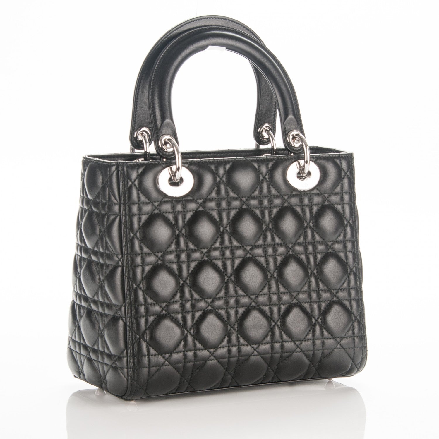 Christian Dior Lambskin Cannage Medium Lady Dior Black 3 of 7