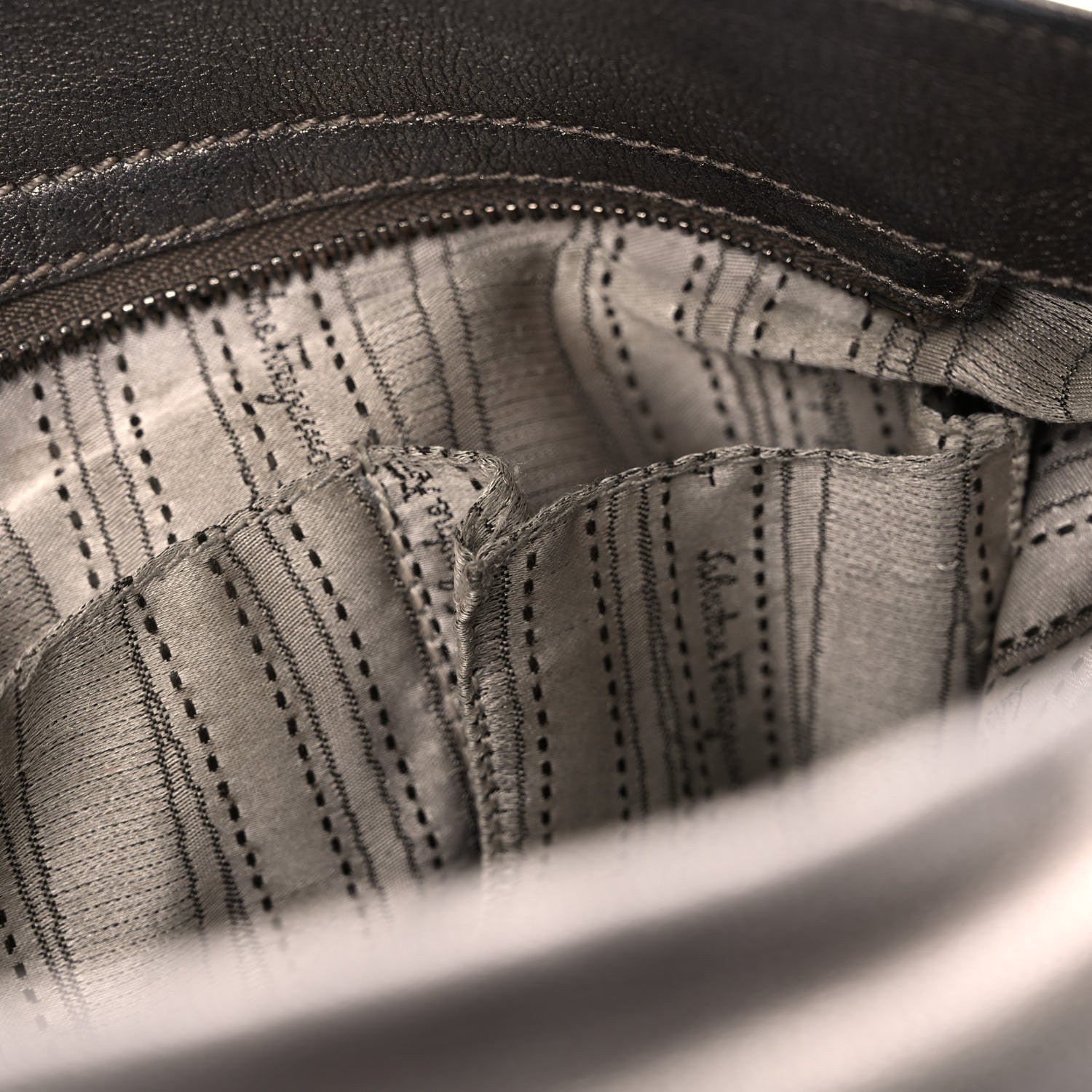 Salvatore Ferragamo Metallic Grained Calfskin Sofia Satchel Silver 18 of 39