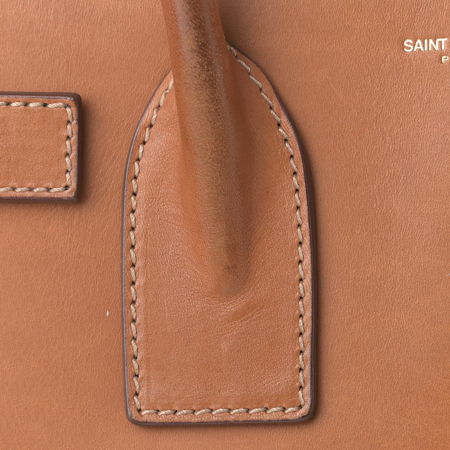 Calfskin Topstitch Small Sac De Jour Light Brown