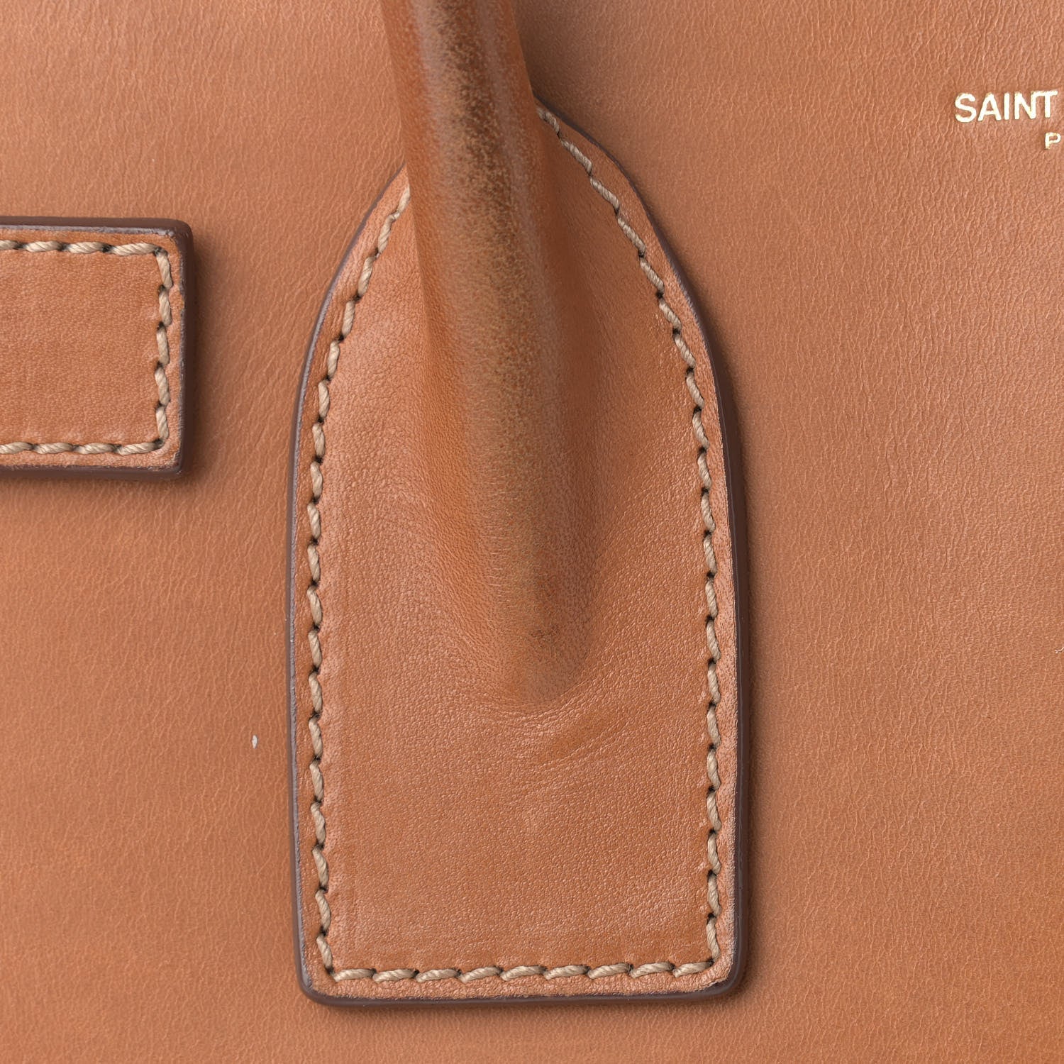 Saint Laurent Calfskin Topstitch Small Sac De Jour Light Brown 12 of 19