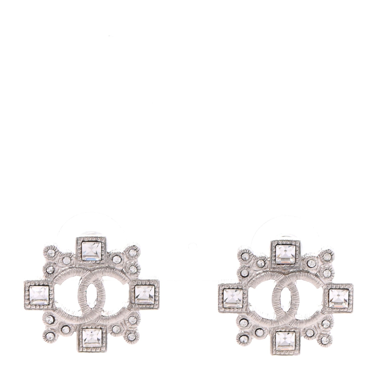 Swarovski Crystal CC Earrings Silver