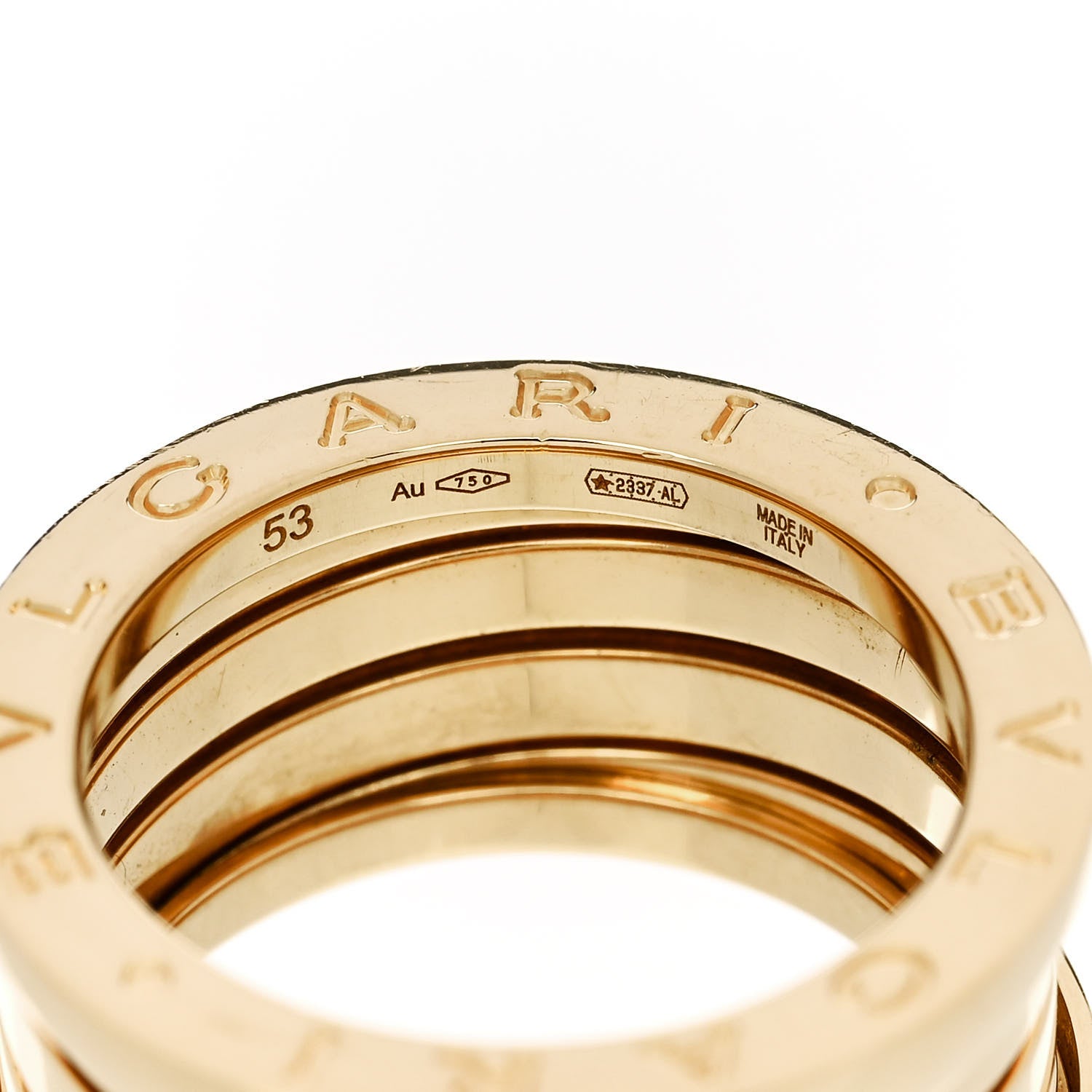 Bulgari 18K Yellow Gold B.Zero1 Four-Band Ring 53 6.25 4 of 6