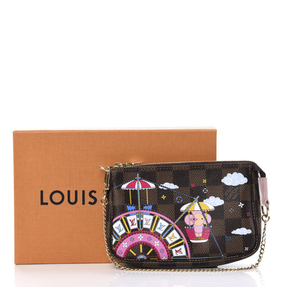 Louis Vuitton Damier Ebene 2020 Christmas Animation Big Wheel Mini Pochette Accessories Rose Ballerine 8 of 8