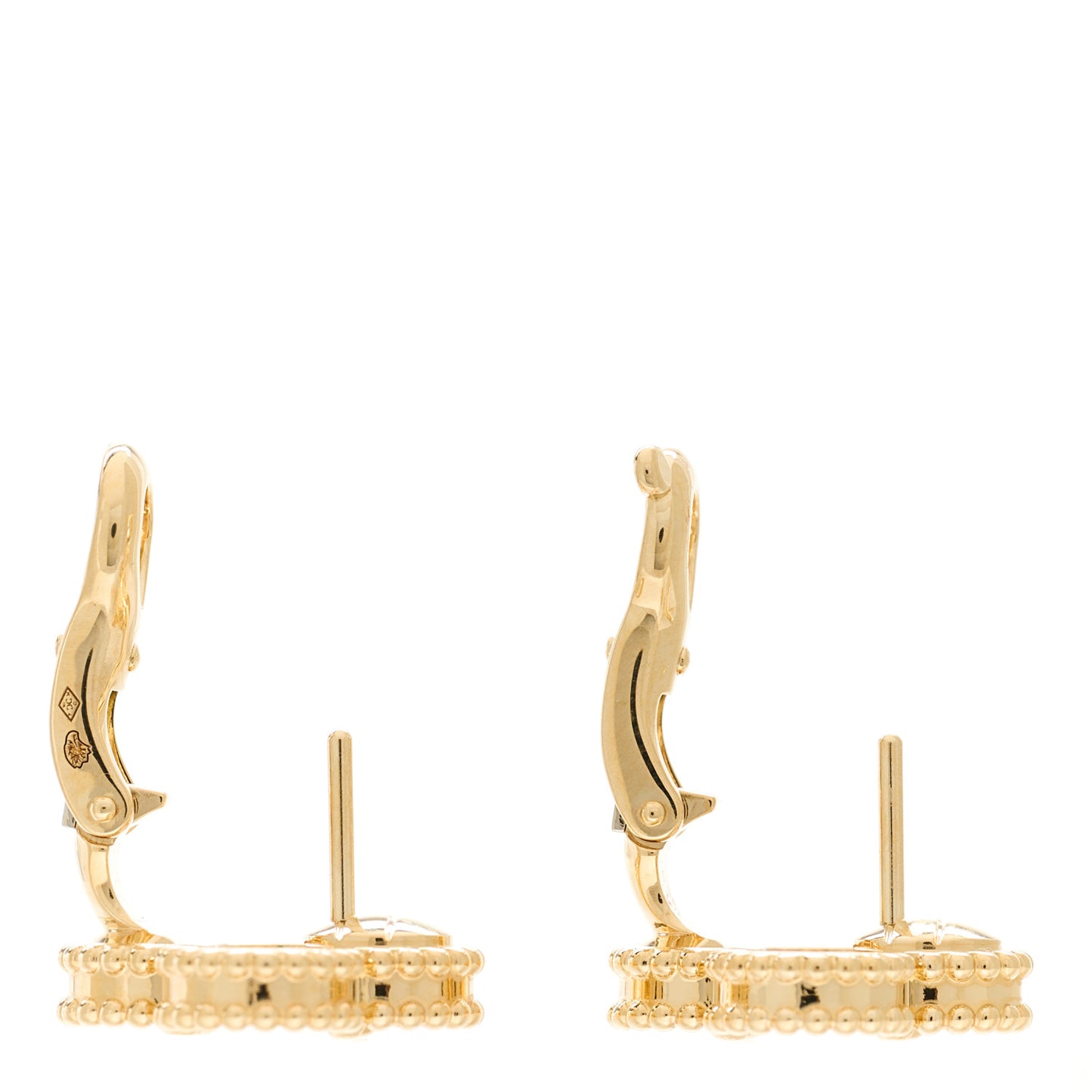 18K Yellow Gold Mother of Pearl Vintage Alhambra Earrings