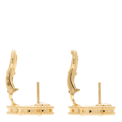 Van Cleef & Arpels 18K Yellow Gold Mother of Pearl Vintage Alhambra Earrings 3 of 5