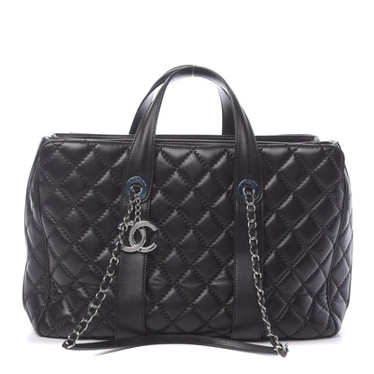 Chanel Lambskin Quilted Large Easy Carry Shopping Tote Black 1 of 12