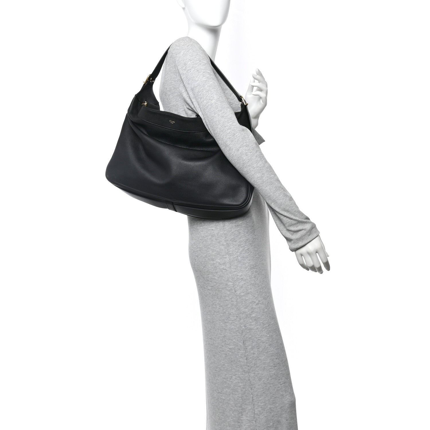 Celine Supple Calfskin Large Romy Shoulder Bag Black 2 of 13