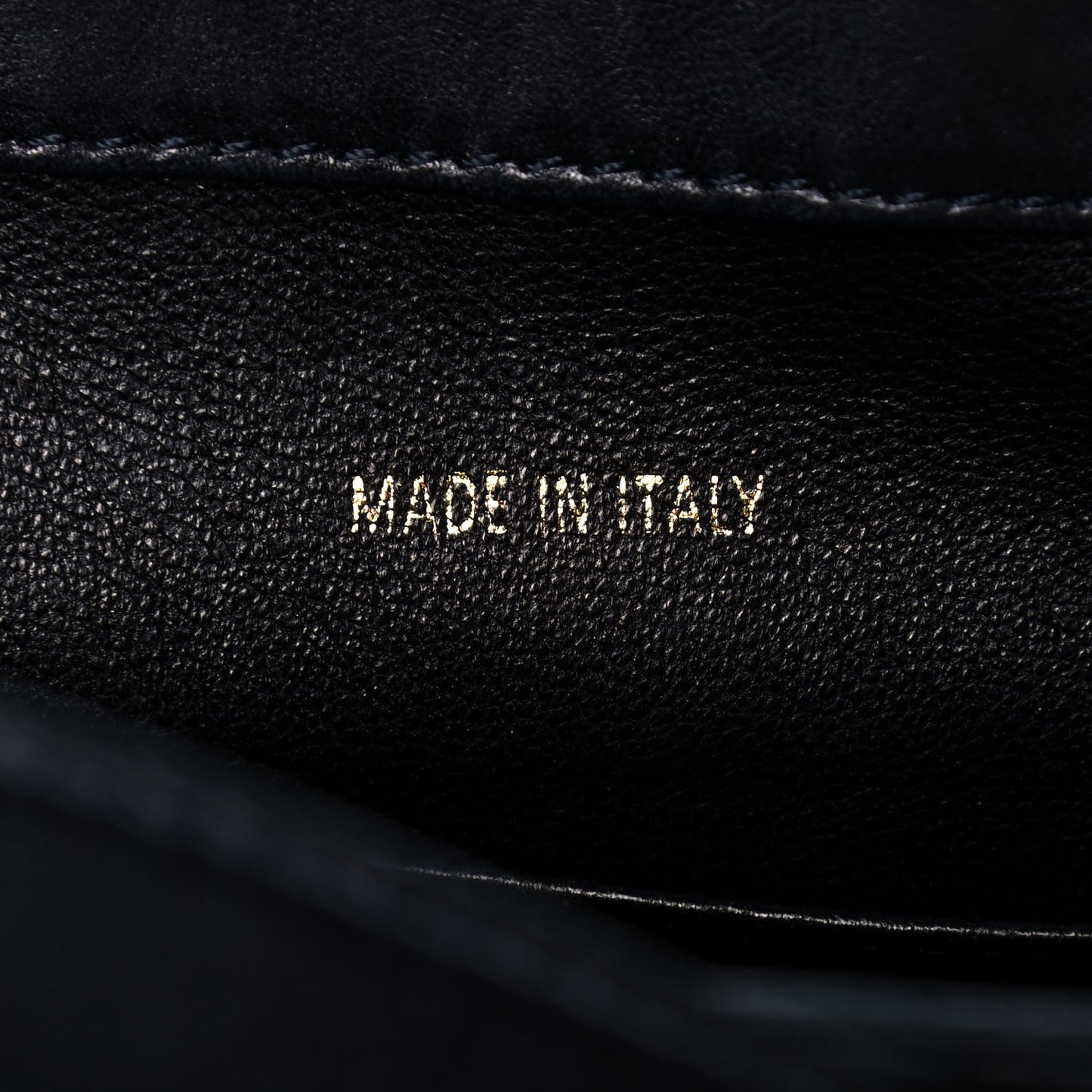Lambskin Stitched Shoulder Bag Black