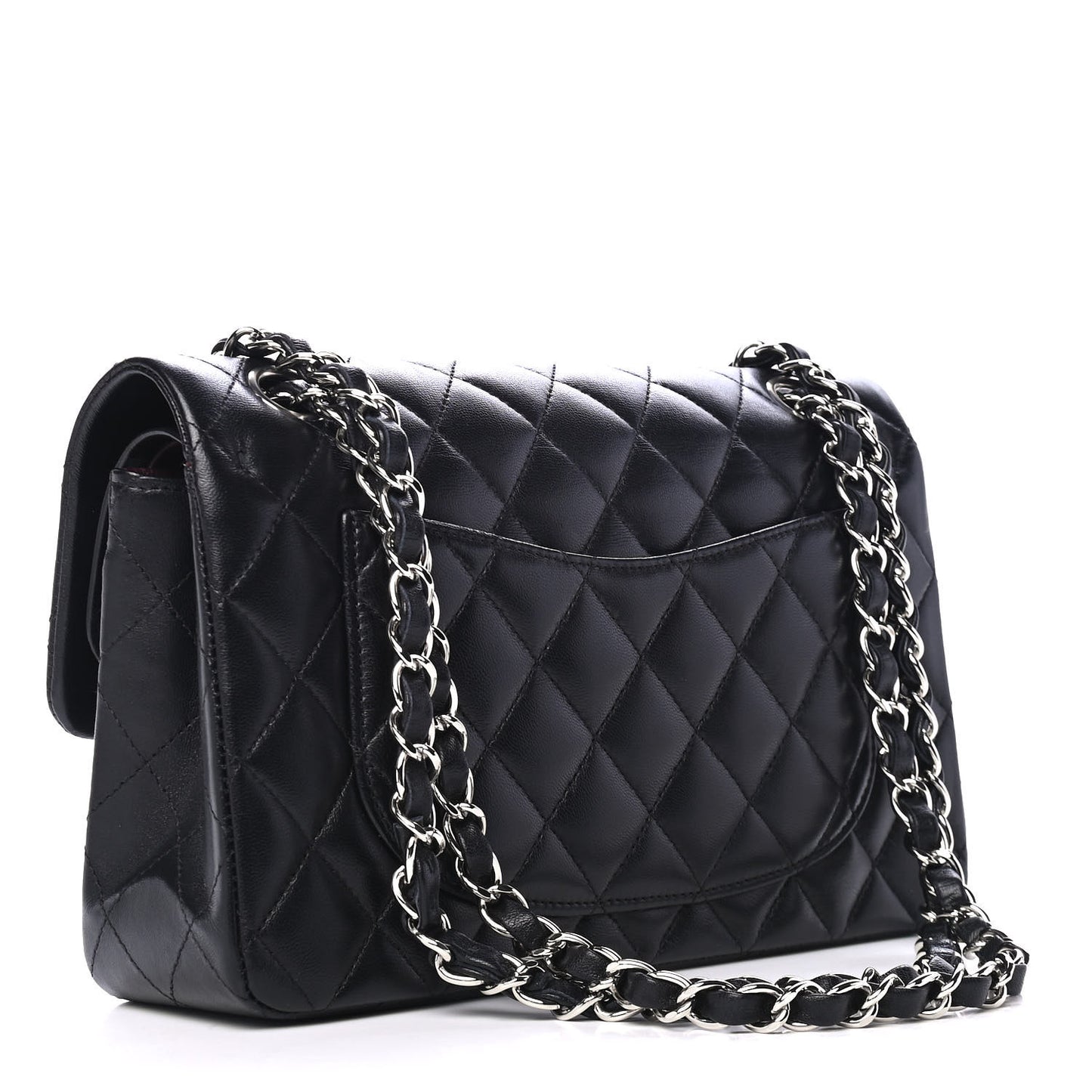 Lambskin Quilted Small Double Flap Black