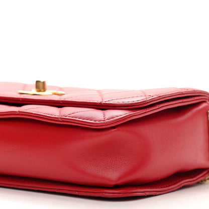 Chanel Lambskin Quilted Multiple Chain Flap Red 10 of 11