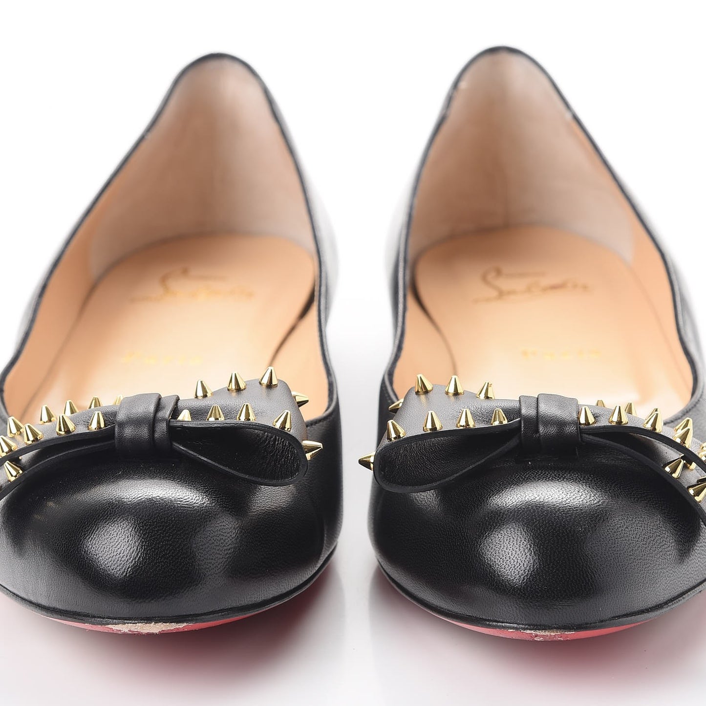 Nappa Ballalarina Spiked Bow Flats 40 Black
