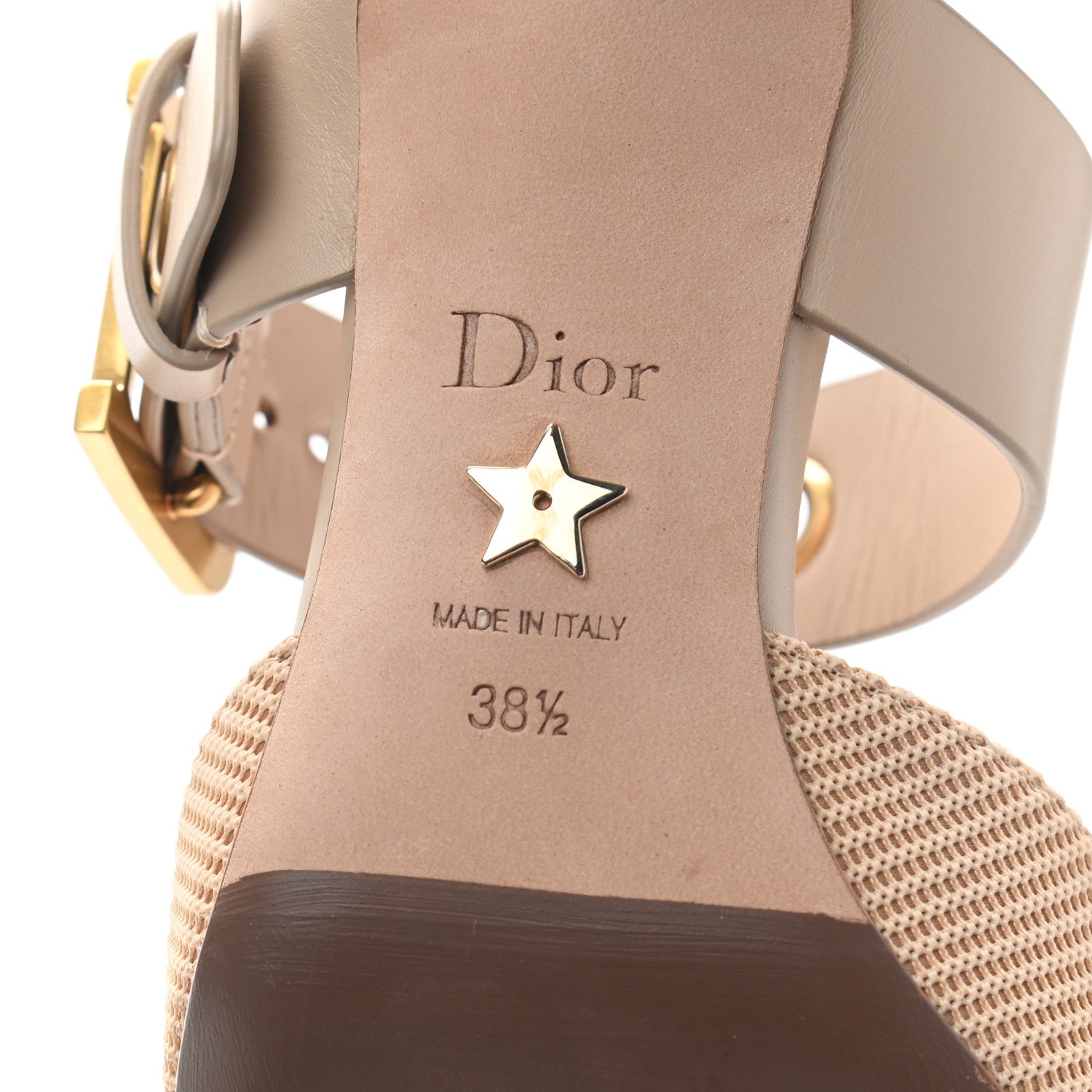 Christian Dior Technical Fabric Calfskin D-Dior 65mm Mules 38.5 Nude 6 of 7