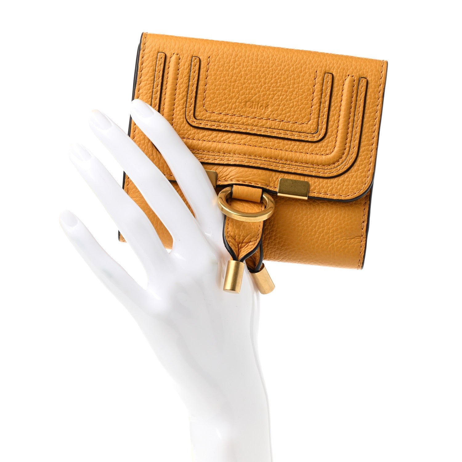Chloe Grained Calfskin Marcie Square Wallet Tan Apricot 2 of 8