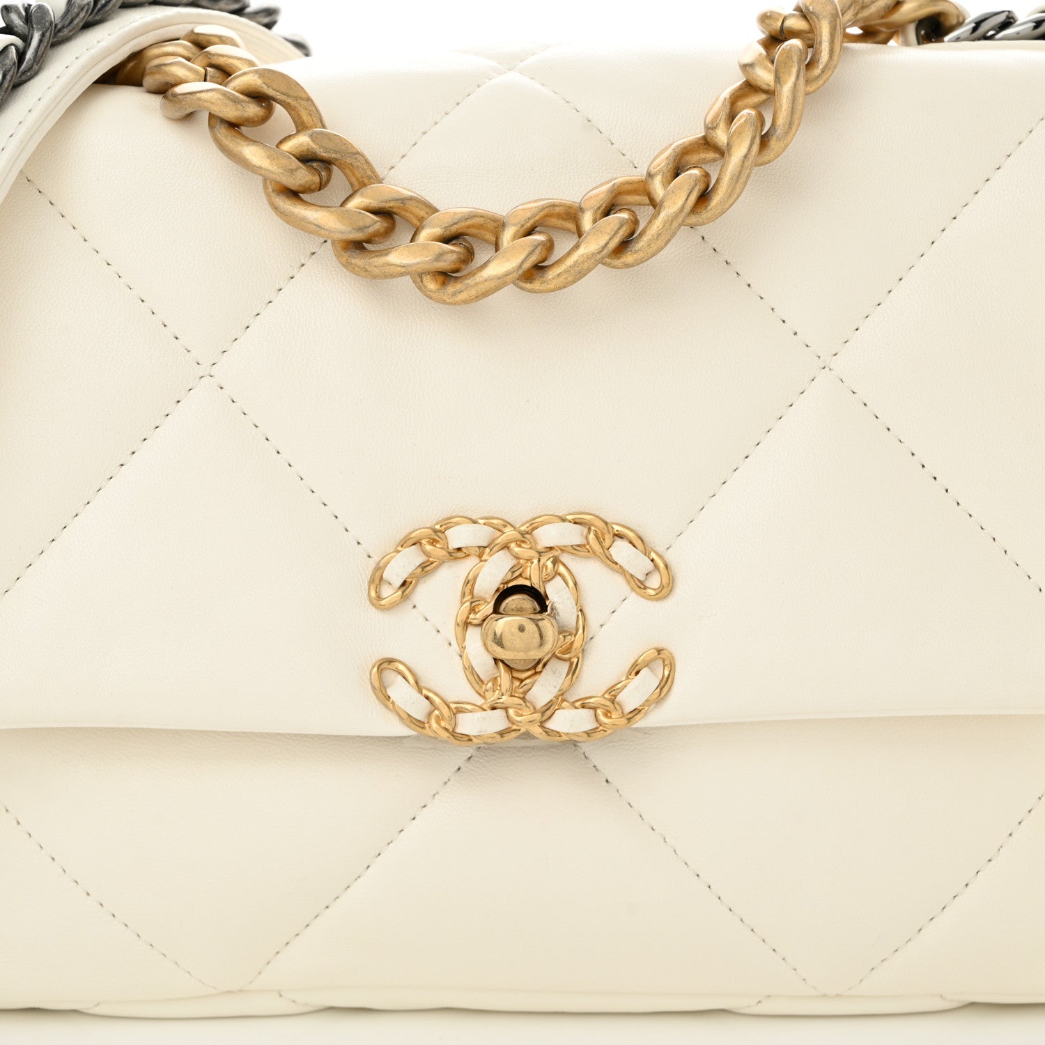 Chanel Lambskin Quilted Medium Chanel 19 Flap White 8 of 11