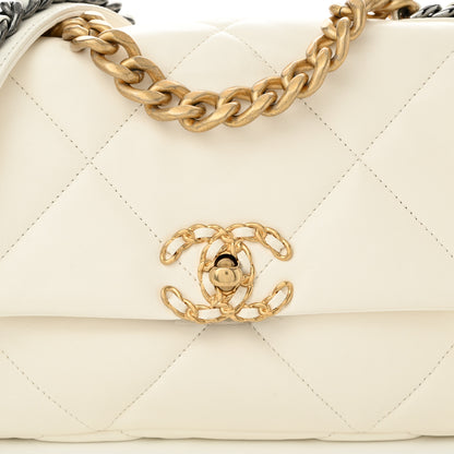 Chanel Lambskin Quilted Medium Chanel 19 Flap White 8 of 11