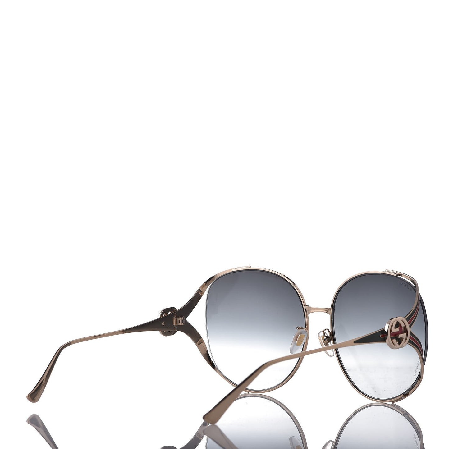 Metal Oversized Round Frame GG0225S Sunglasses Gold