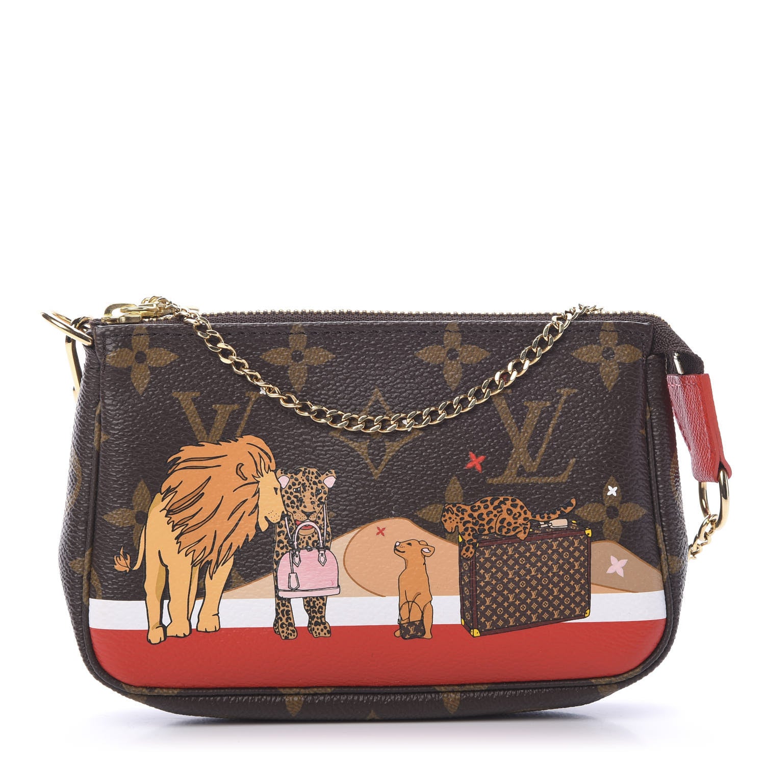 Louis Vuitton Monogram 2018 Christmas Animation Mini Cats Pochette Accessories 1 of 7