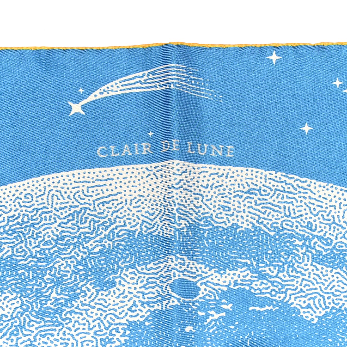 Silk Clair De Lune Double Face Scarf 90 Black Jaune D'Or Bleu