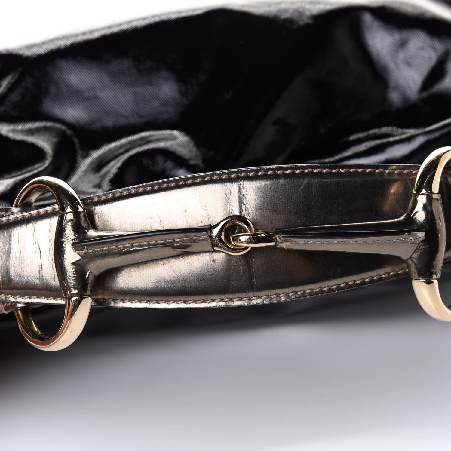 Gucci Dialux Medium Horsebit Chain Hobo Black 10 of 13